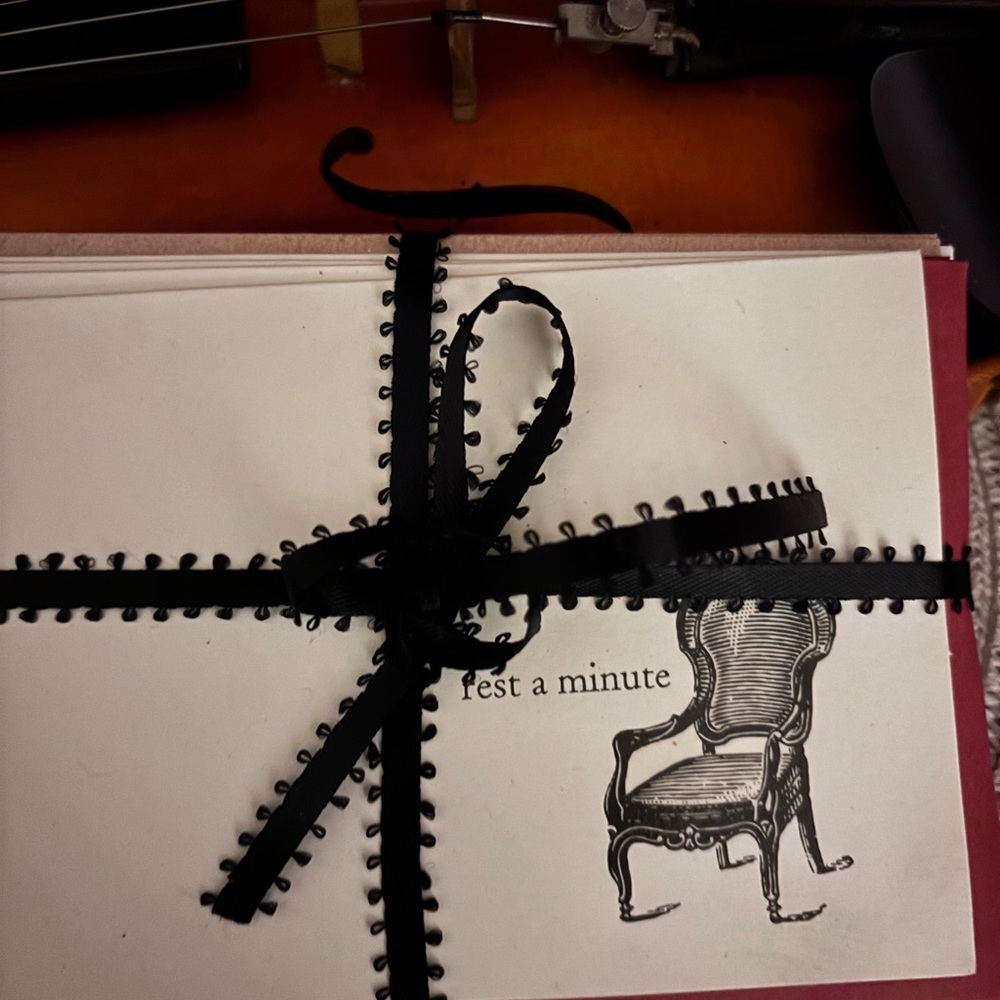 Elegant cards set of 8 , Rest Easy Tied Stationery Set